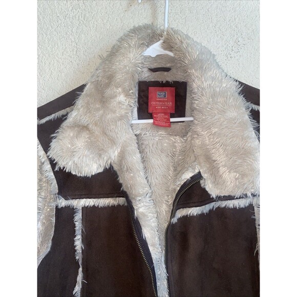 Vintage Pennylane vest Sherpa suede hippie Boho Western country rodeo 70s 3x - Picture 2 of 10